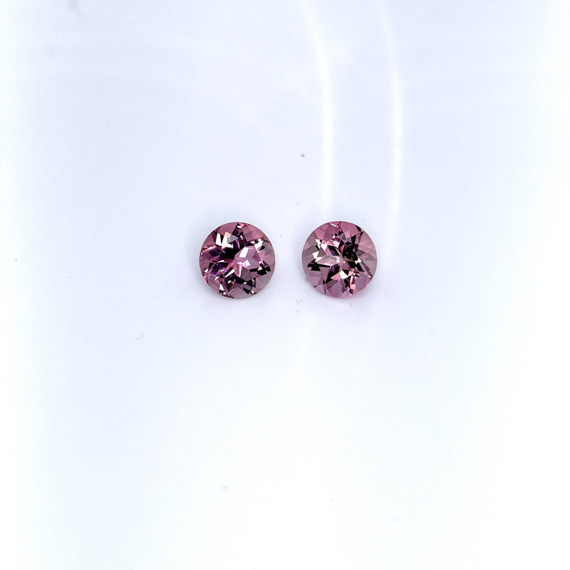 Pink Tourmaline-Round(Pair)-8mm-3.91ct