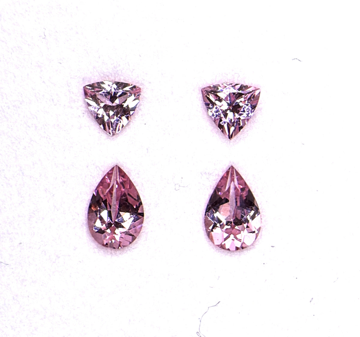 Pink Spinel - Pear and Trilliant Shapes - Set of 4