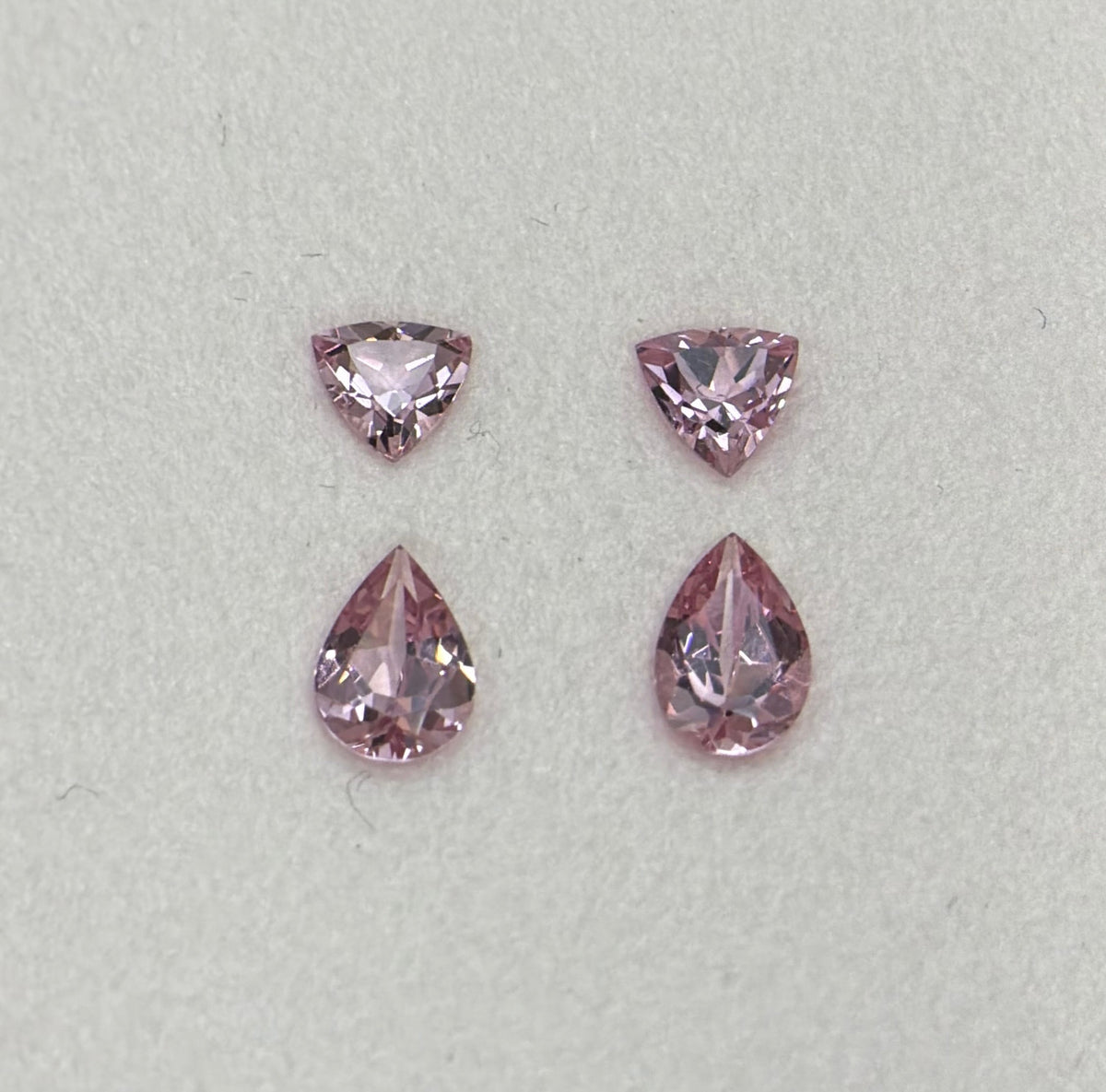 Pink Spinel - Pear and Trilliant Shapes - Set of 4