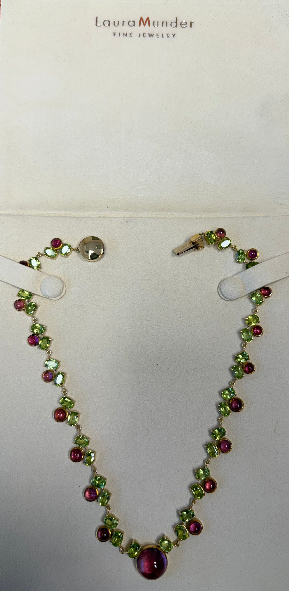 Peridot and Pink Tourmaline Necklace