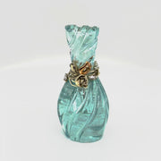 Aquamarine Perfume Bottle with 18k Yellow Gold Flowers around Top