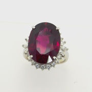 Brazilian Rubellite Ring with Diamonds