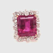 Pendent Broach - Neon Pink Tourmaline (Brazilian Rubalite) - 22x30x19.3x12.79mm