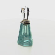 Colourless Topaz Top and Aquamarine Perfume Bottle accented with 18K White Gold